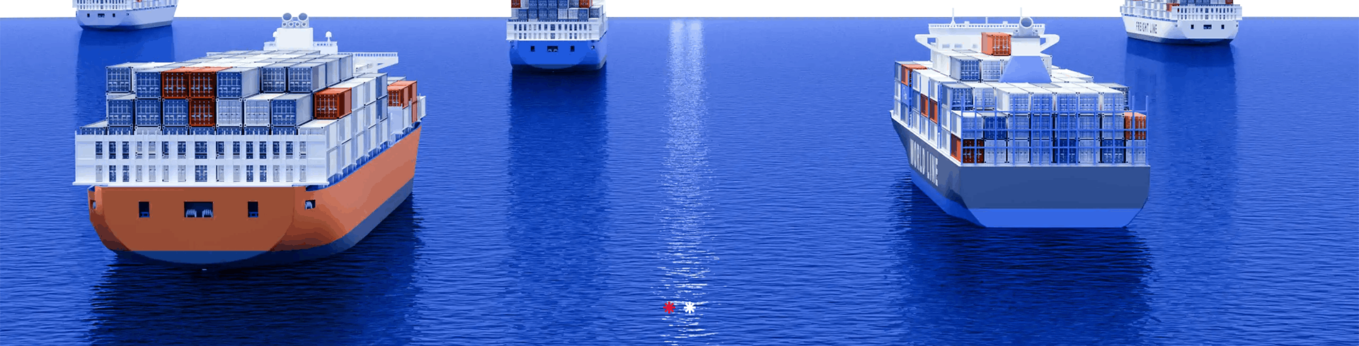 Container ships on ocean